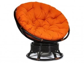 Кресло-качалка Papasan w 23/01 B с подушкой Antique brown, ткань Оранжевый в Полевском - polevskoj.магазин96.com | фото