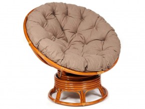 Кресло-качалка Papasan w 23/01 B с подушкой Cognac, экошерсть Коричневый в Полевском - polevskoj.магазин96.com | фото