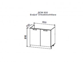 Шкаф нижний ДСМ800 под мойку в Полевском - polevskoj.магазин96.com | фото